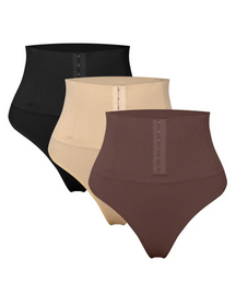 Panties moldeadores sin costuras de cintura alta, tipo tanga, con cierre simple y control de abdomen