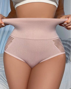 Panty moldeador sin costuras para mujer, cintura alta, sexy con detalles calados