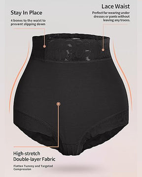 Shapshe® Panty Clásico Moldeador con Encaje para Mujer, Levanta Glúteos y Efecto Alisador