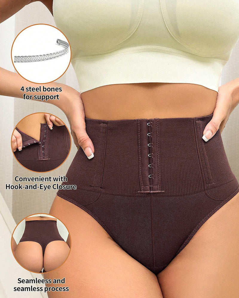 Panties moldeadores sin costuras de cintura alta, tipo tanga, con cierre simple y control de abdomen