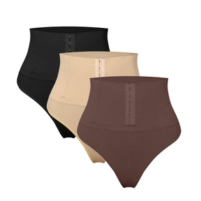 Panties moldeadores sin costuras de cintura alta, tipo tanga, con cierre simple y control de abdomen