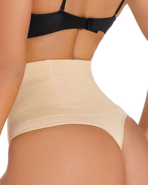 Panties moldeadores sin costuras de cintura alta, tipo tanga, con cierre simple y control de abdomen