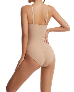Body sin tirantes para mujer con brasier incorporado, diseño cruzado en X y control de abdomen