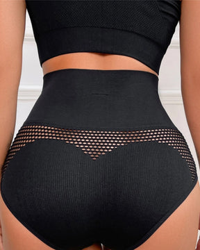 Panty moldeador sin costuras para mujer, cintura alta, sexy con detalles calados