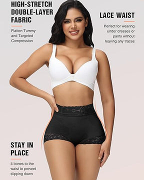 Shapshe® Panty Clásico Moldeador con Encaje para Mujer, Levanta Glúteos y Efecto Alisador