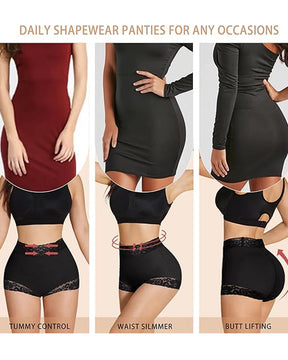 Shapshe® Panty Clásico Moldeador con Encaje para Mujer, Levanta Glúteos y Efecto Alisador