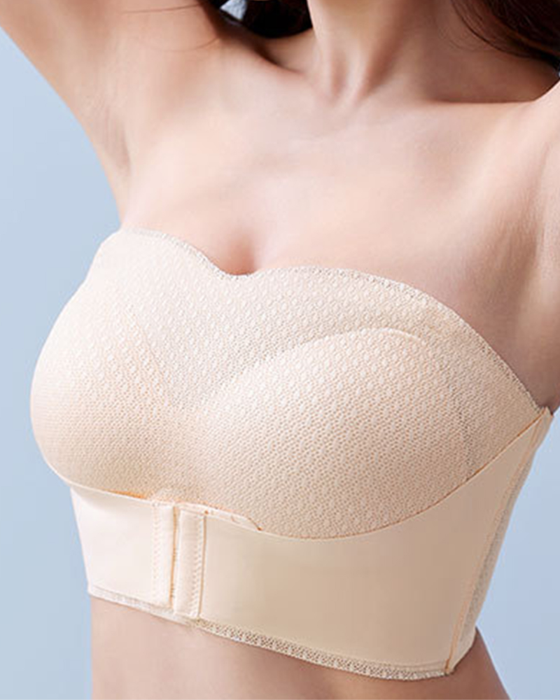 Brasier Push-Up Sin Tirantes, Invisible, sin Espalda, Inalámbrico con Cierre Frontal
