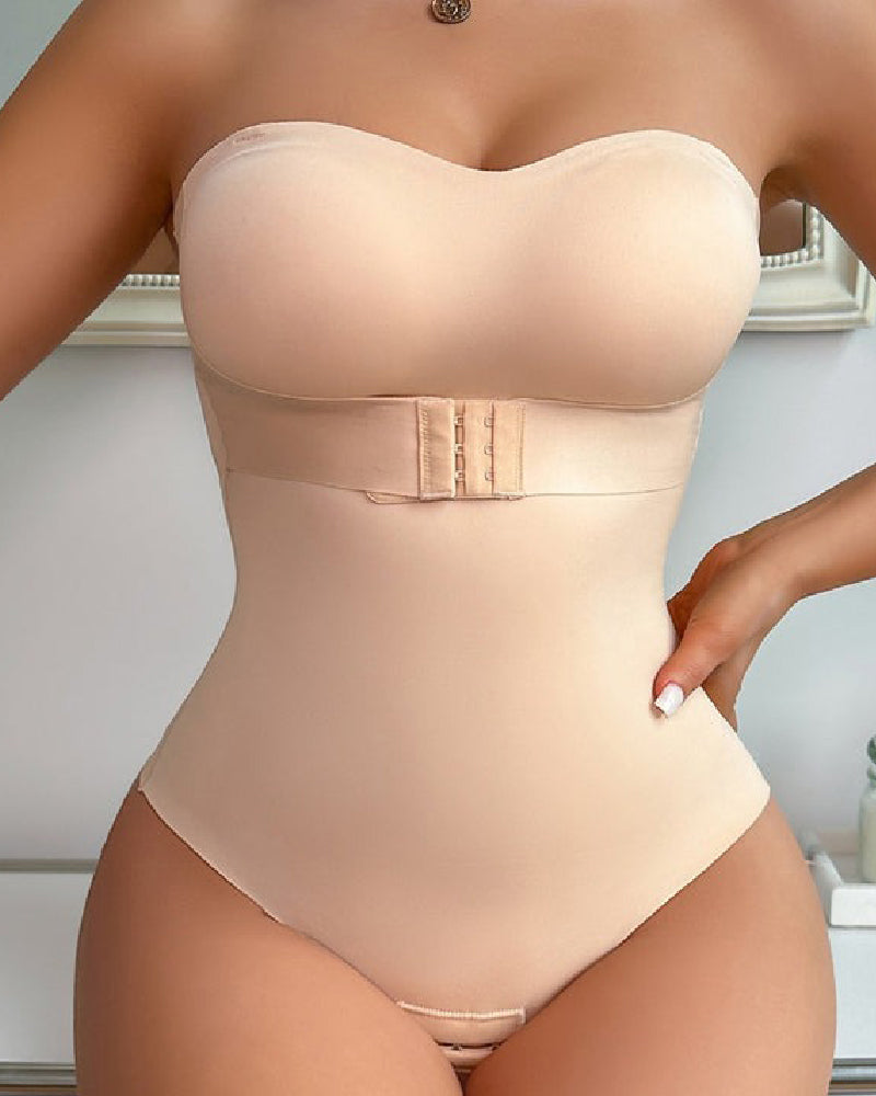 Body moldeador sin tirantes para mujer, con control de abdomen, una sola pieza sin costuras y diseño tipo tanga