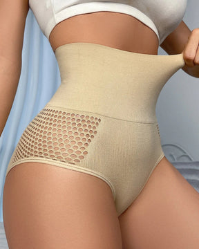 Panty moldeador sin costuras para mujer, cintura alta, sexy con detalles calados