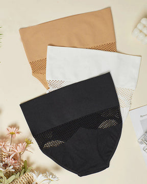 Panty moldeador sin costuras para mujer, cintura alta, sexy con detalles calados